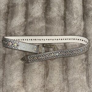 Used Sparkling Silver Rhinestone Belt fits like a M/L